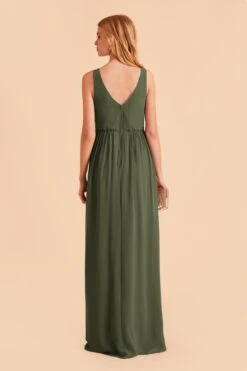 Laurie Empire Dress - Olive -Elegance Bridal Store olive laurie convertible slit bridesmaid dress 04