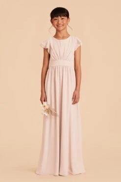 Celine Junior Dress - Pale Blush -Elegance Bridal Store pale blush celine junior bridesmaid dress 01
