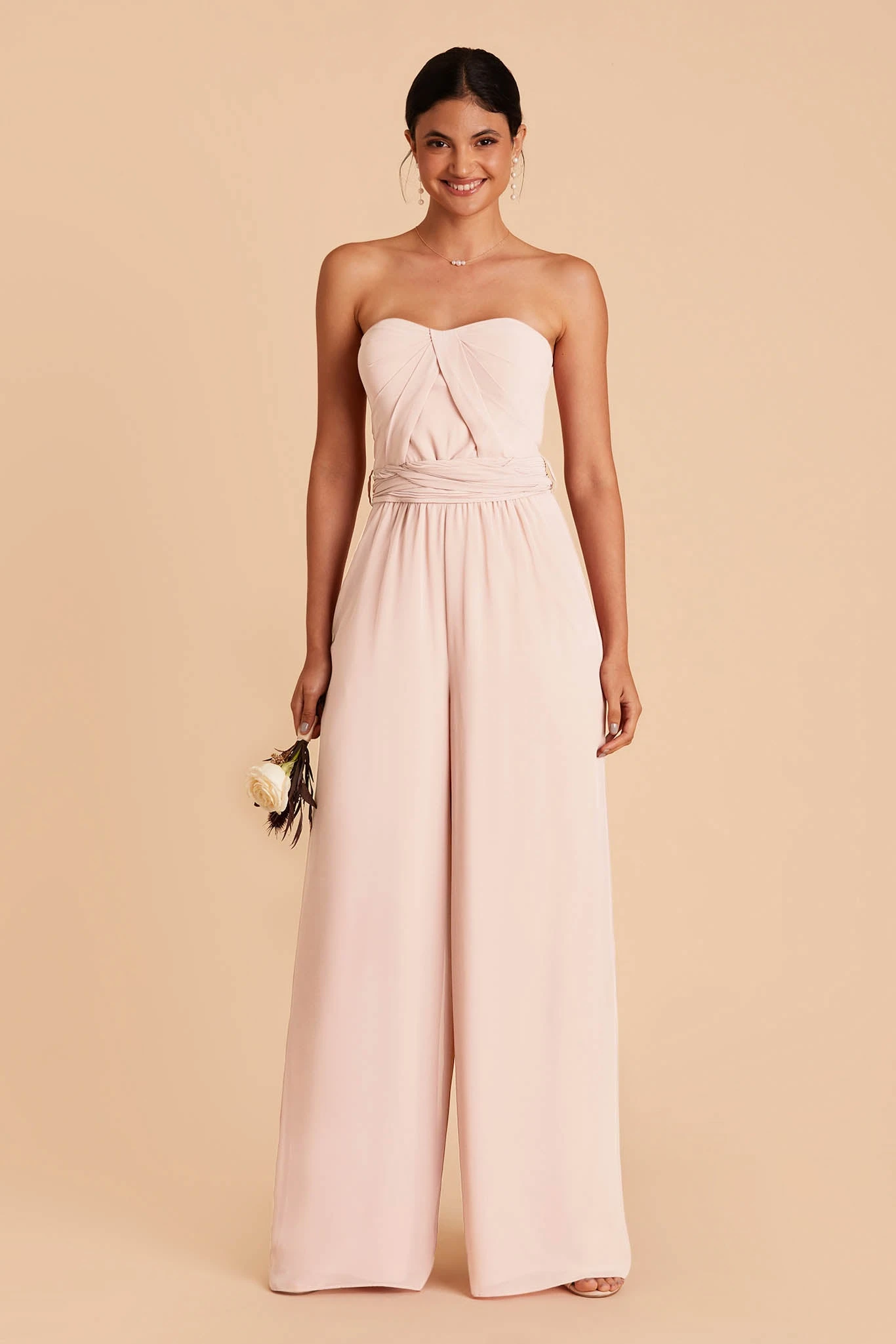 Gigi Convertible Jumpsuit - Pale Blush 6 Gigi Convertible Jumpsuit - Pale Blush - Image 4