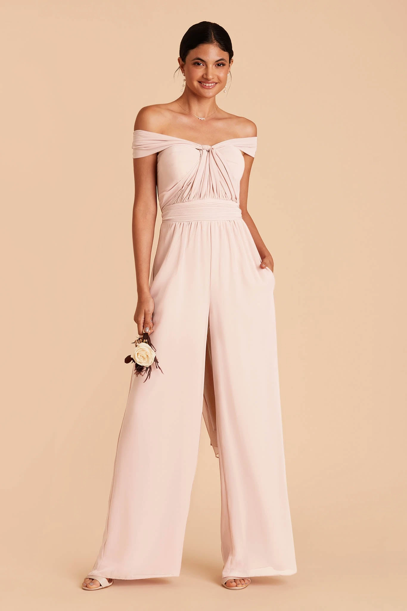 Gigi Convertible Jumpsuit - Pale Blush 3 Gigi Convertible Jumpsuit - Pale Blush