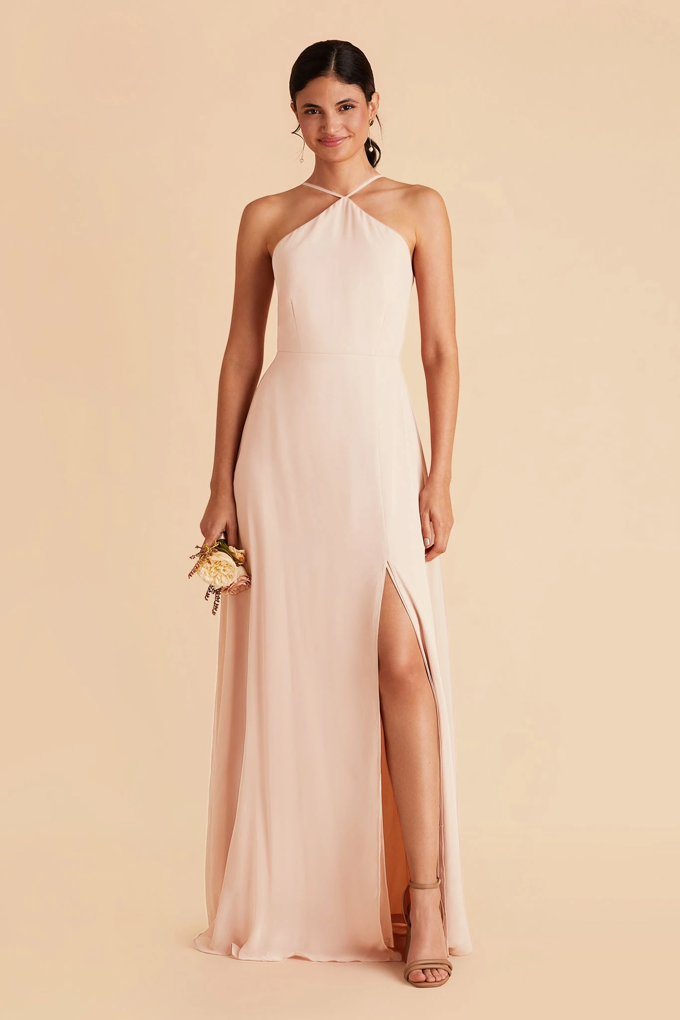 Juliet Chiffon Dress - Pale Blush 6 Juliet Chiffon Dress - Pale Blush - Image 4