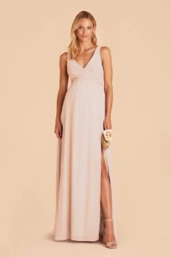 Laurie Empire Dress - Pale Blush -Elegance Bridal Store pale blush laurie convertible bridesmaid dress 01