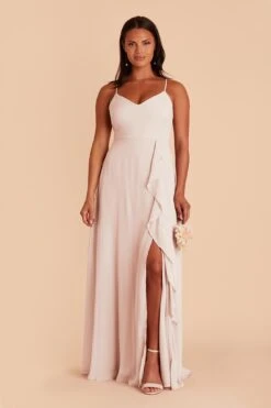 Theresa Chiffon Dress - Pale Blush 10 Theresa Chiffon Dress - Pale Blush -Elegance Bridal Store pale blush theresa convertible slit bridesmaid dress 01