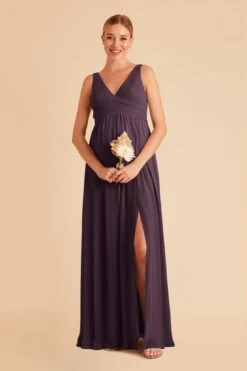 Laurie Empire Dress - Plum 16 Laurie Empire Dress - Plum -Elegance Bridal Store plum laurie maternity bridesmaid dress 01