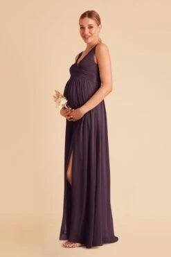 Laurie Empire Dress - Plum 18 Laurie Empire Dress - Plum -Elegance Bridal Store plum laurie maternity bridesmaid dress 02