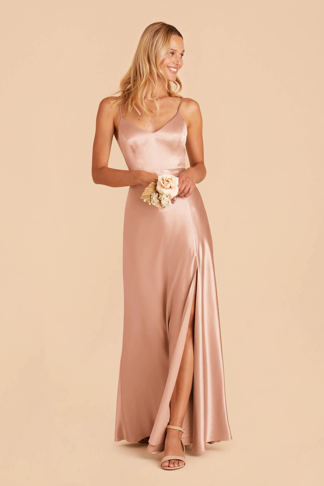 Jay Shiny Satin Dress - Rose Gold 7 Jay Shiny Satin Dress - Rose Gold - Image 5