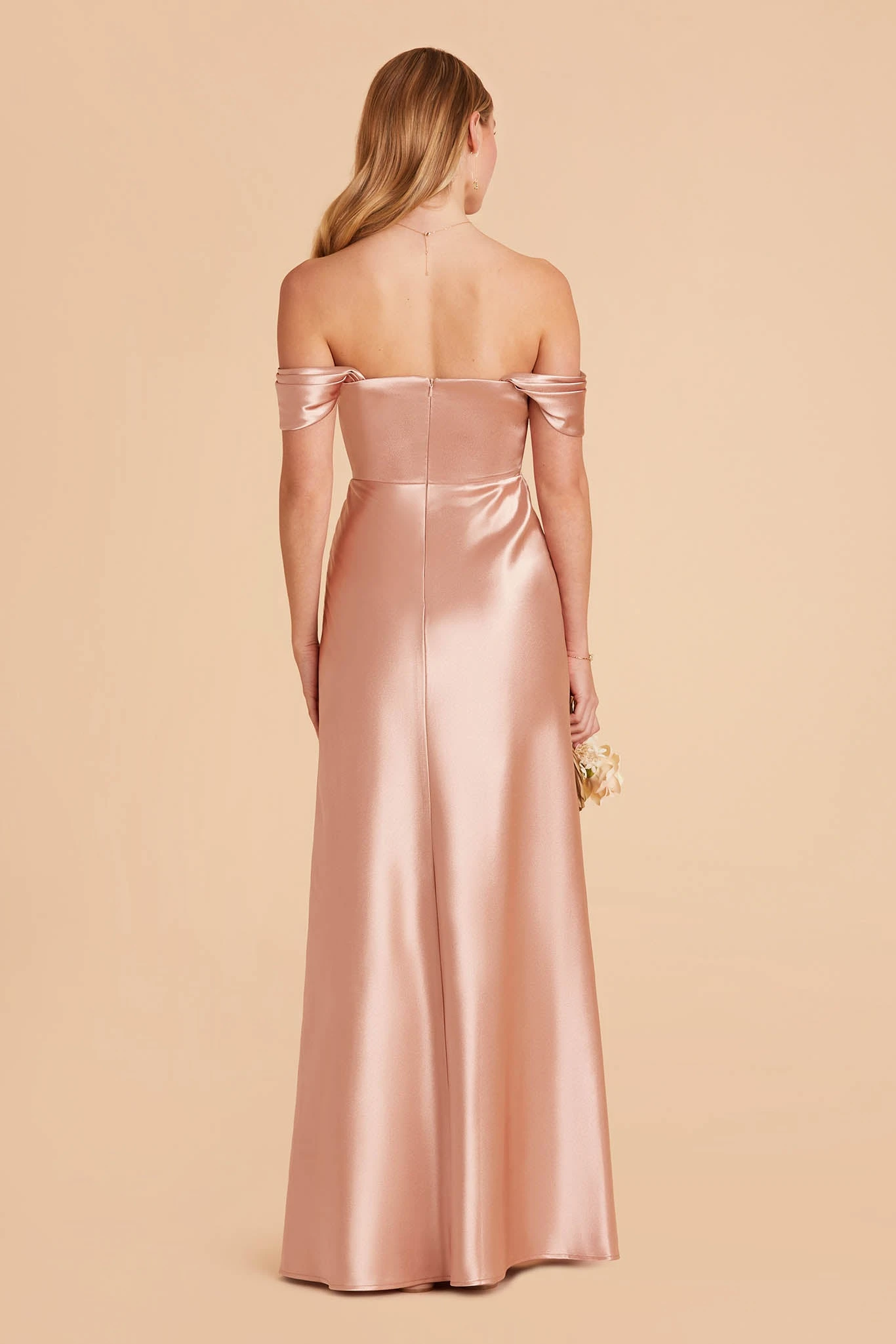 Mia Shiny Satin Convertible Dress - Rose Gold 9 Mia Shiny Satin Convertible Dress - Rose Gold - Image 7