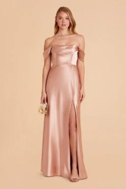 Mia Shiny Satin Convertible Dress - Rose Gold 16 Mia Shiny Satin Convertible Dress - Rose Gold -Elegance Bridal Store rose gold mia convertible satin bridesmaid dress 02