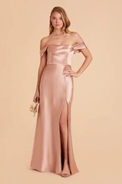 Mia Shiny Satin Convertible Dress - Rose Gold 18 Mia Shiny Satin Convertible Dress - Rose Gold -Elegance Bridal Store rose gold mia convertible satin bridesmaid dress 03