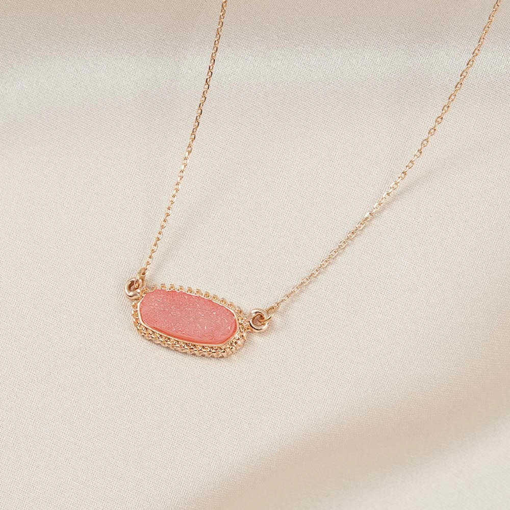 Presley Charm Necklace - Rose Pink 3 Presley Charm Necklace - Rose Pink