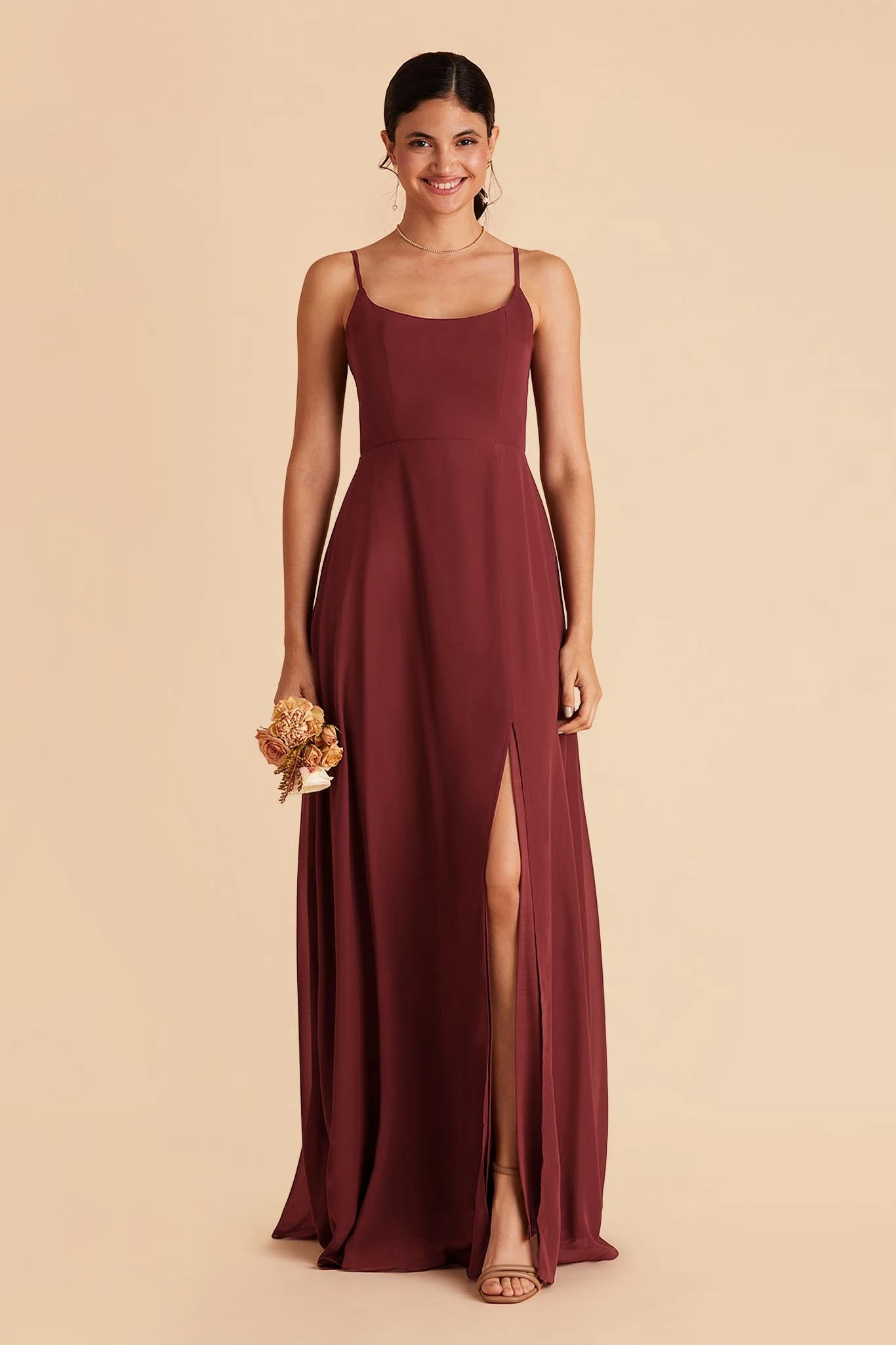 Amy Chiffon Dress - Rosewood 6 Amy Chiffon Dress - Rosewood - Image 4