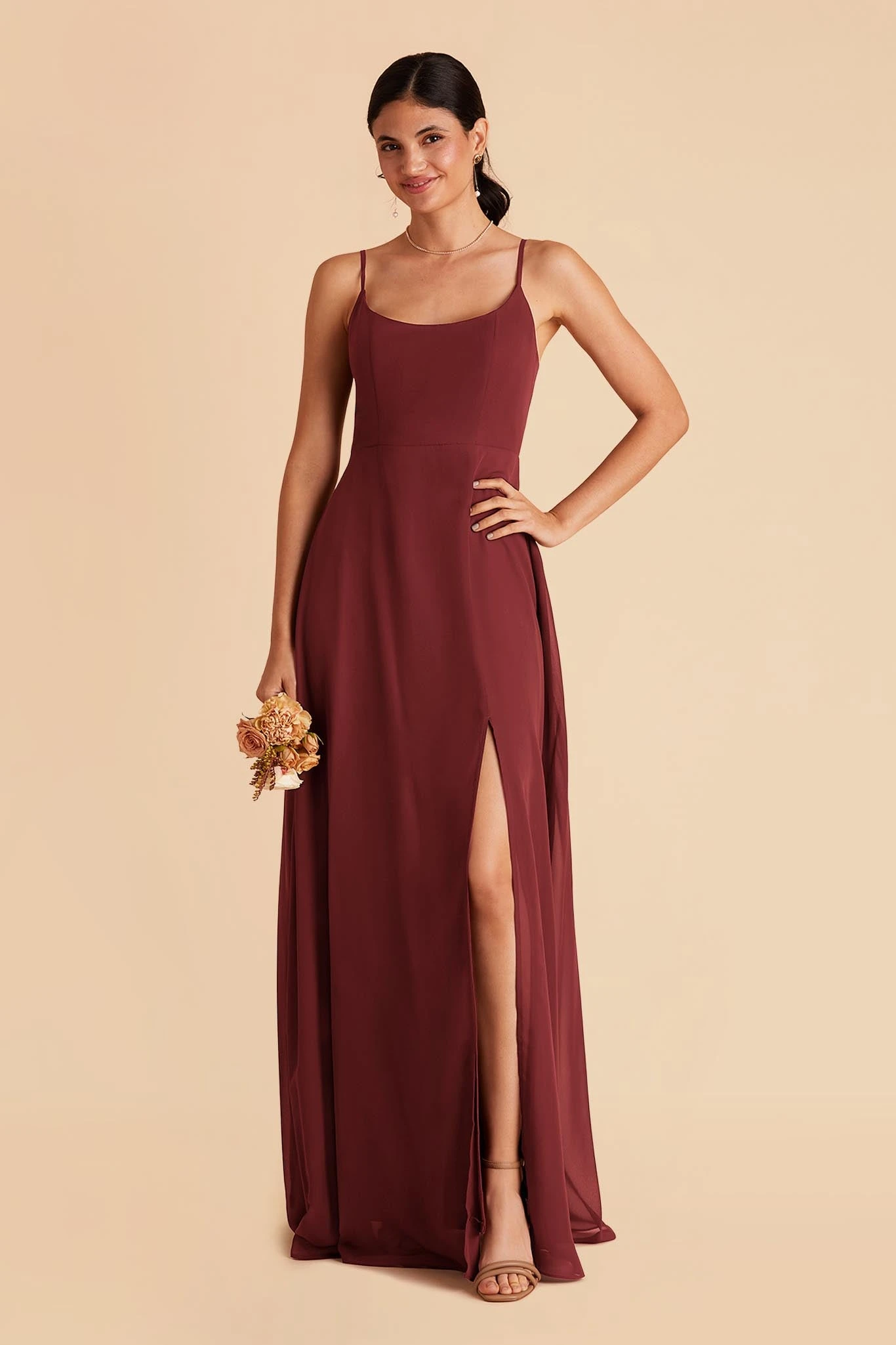Amy Chiffon Dress - Rosewood 3 Amy Chiffon Dress - Rosewood