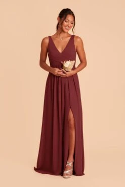 Laurie Empire Dress - Rosewood -Elegance Bridal Store rosewood laurie slit bridesmaid dress 03