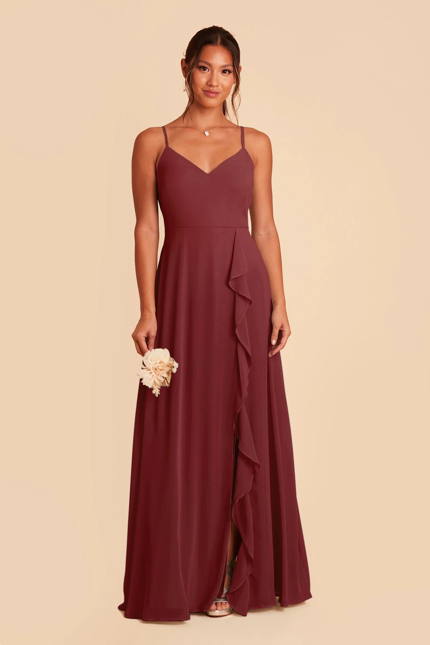 Theresa Chiffon Dress - Rosewood 6 Theresa Chiffon Dress - Rosewood - Image 4