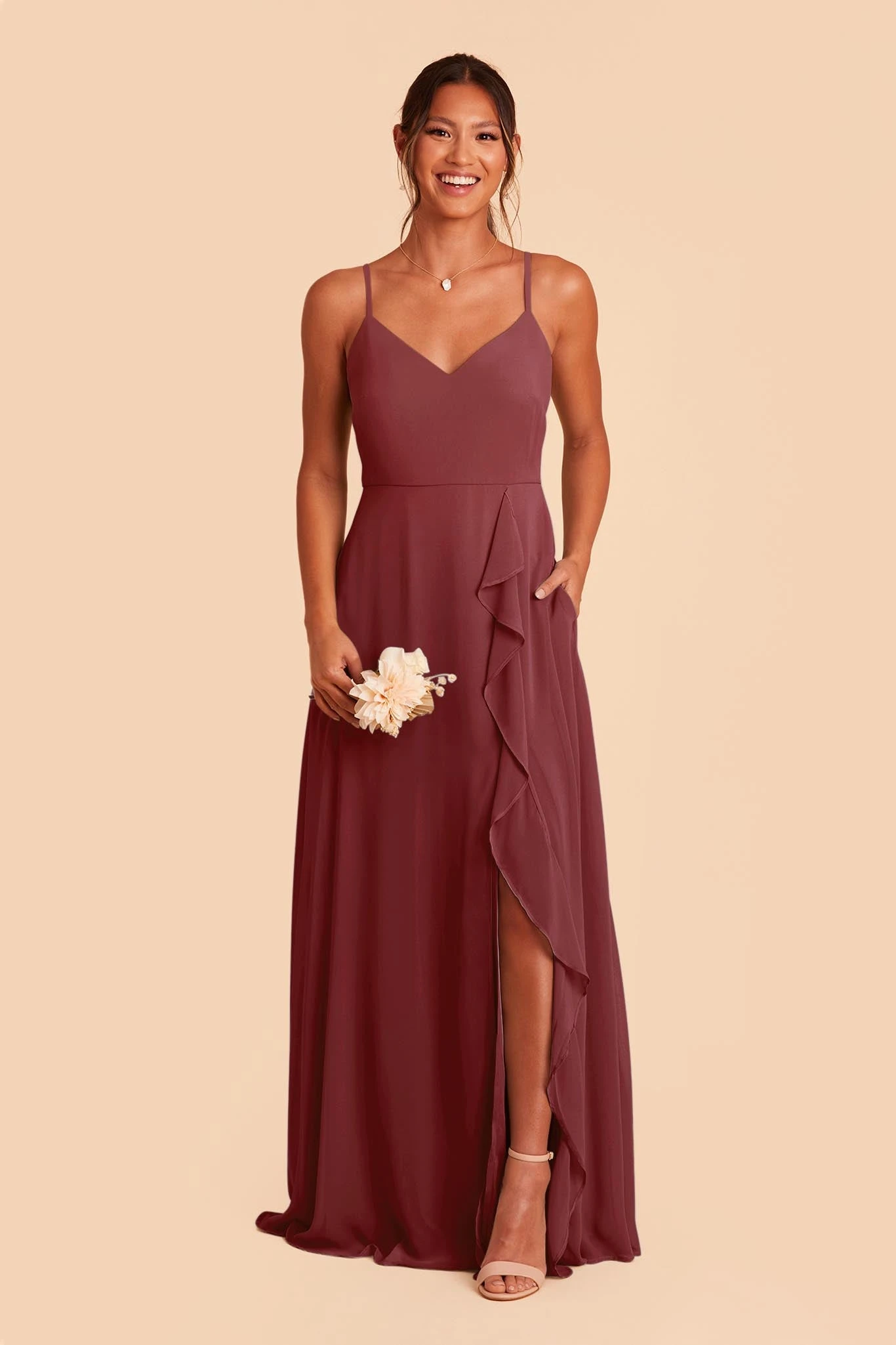 Theresa Chiffon Dress - Rosewood 3 Theresa Chiffon Dress - Rosewood