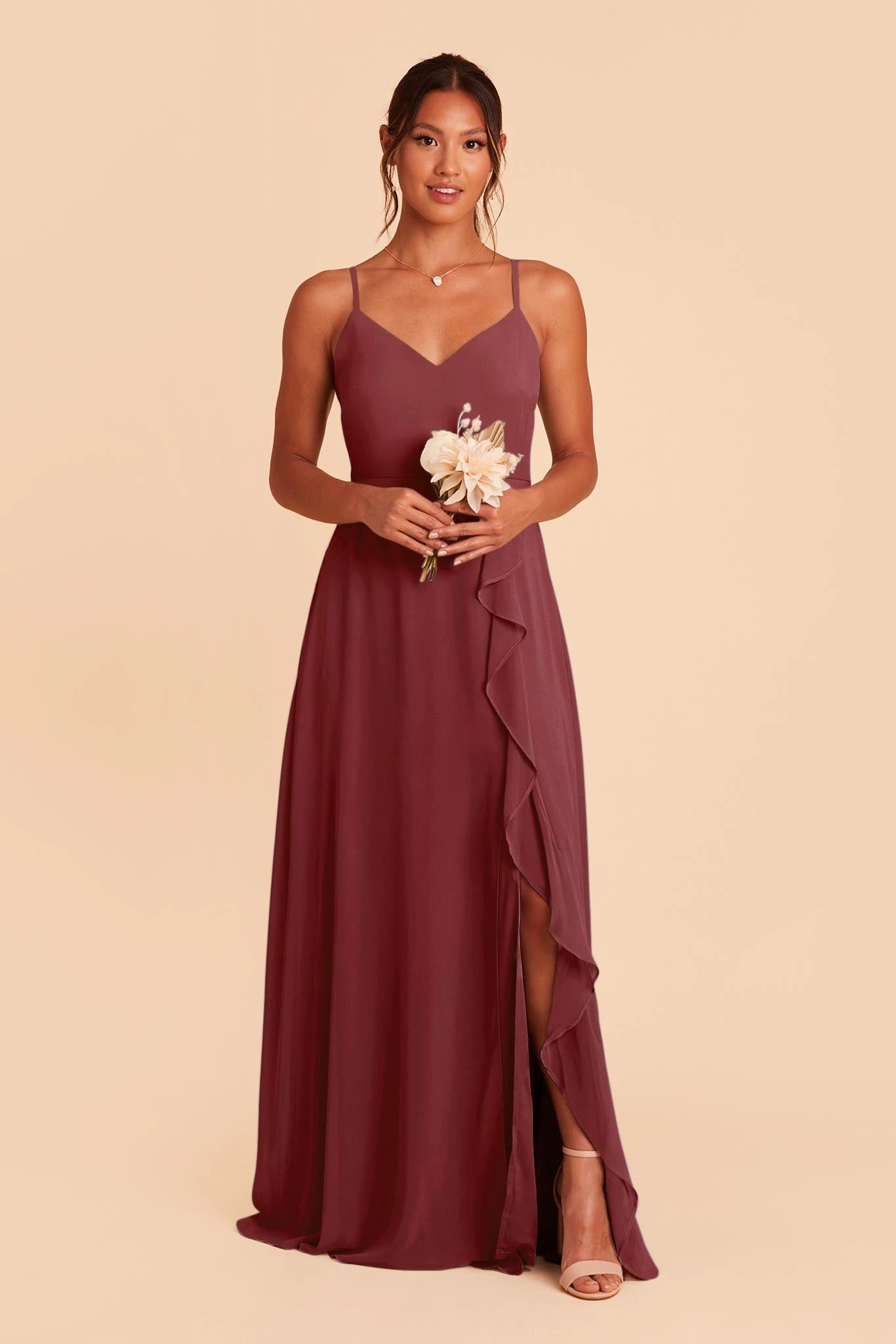 Theresa Chiffon Dress - Rosewood 7 Theresa Chiffon Dress - Rosewood - Image 5