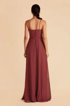 Winnie Convertible Chiffon Dress - Rosewood 17 Winnie Convertible Chiffon Dress - Rosewood -Elegance Bridal Store rosewood winnie convertible slit bridesmaid dress 01