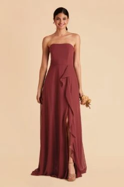 Winnie Convertible Chiffon Dress - Rosewood 14 Winnie Convertible Chiffon Dress - Rosewood -Elegance Bridal Store rosewood winnie convertible slit bridesmaid dress 04