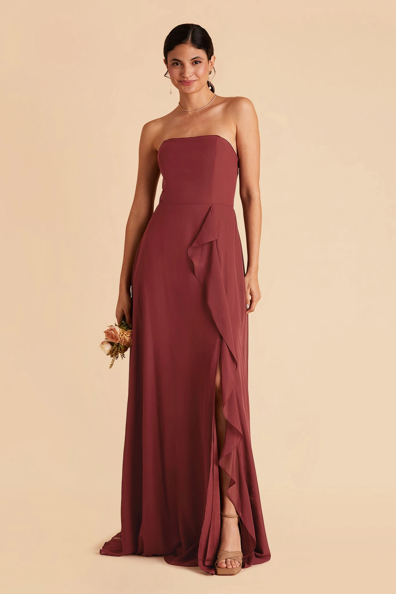 Winnie Convertible Chiffon Dress - Rosewood 6 Winnie Convertible Chiffon Dress - Rosewood - Image 4