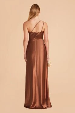 Kensie Shiny Satin Dress - Rust -Elegance Bridal Store rust kensie satin bridesmaid dress 01