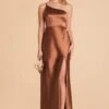 Kensie Shiny Satin Dress - Rust -Elegance Bridal Store rust kensie satin bridesmaid dress 03