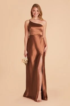 Kensie Shiny Satin Dress - Rust