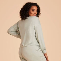 Crew Neck Sweatshirt - Sage -Elegance Bridal Store sage crewneck plus size loungewear 06 92e291b9 a88e 4603 9764 62c67dfc2b2d