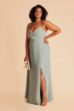 Devin Convertible Dress - Sage 38 Devin Convertible Dress - Sage -Elegance Bridal Store sage devin plus size convertible slit chiffon bridesmaid dress 03 66caec9a 485e 47cb b6dc fa2af643e545