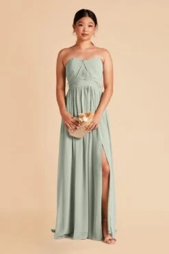 Grace Convertible Dress - Sage 29 Grace Convertible Dress - Sage -Elegance Bridal Store sage grace convertible slit chiffon bridesmaid dress 01