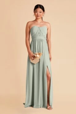 Grace Convertible Dress - Sage 30 Grace Convertible Dress - Sage -Elegance Bridal Store sage grace convertible slit chiffon bridesmaid dress 02