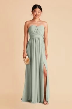 Grace Convertible Dress - Sage 33 Grace Convertible Dress - Sage -Elegance Bridal Store sage grace convertible slit chiffon bridesmaid dress 03