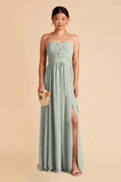 Grace Convertible Dress - Sage 34 Grace Convertible Dress - Sage -Elegance Bridal Store sage grace convertible slit chiffon bridesmaid dress 04