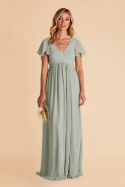 Hannah Empire Dress - Sage -Elegance Bridal Store sage hannah maternity chiffon bridesmaid dress 01 87d60754 7a73 4c9d 90a5 065c0c972578