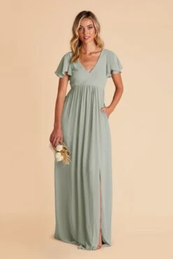 Hannah Empire Dress - Sage -Elegance Bridal Store sage hannah maternity chiffon bridesmaid dress 03 049ab3b7 d635 4766 b7fd b287820c4ec4