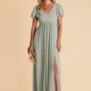 Hannah Empire Dress - Sage 1 Hannah Empire Dress - Sage -Elegance Bridal Store sage hannah maternity chiffon bridesmaid dress 04