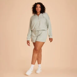 Zip Up Hoodie - Sage -Elegance Bridal Store sage hoodie plus size loungewear 04 2b287422 395d 4ee5 bec4 c4132839102f