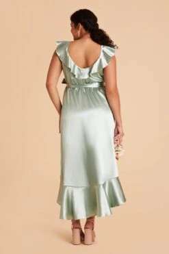 James Shiny Satin Midi Dress - Sage 31 James Shiny Satin Midi Dress - Sage -Elegance Bridal Store sage james plus size convertible satin bridesmaid dress 03 cafed877 d216 4945 8687 072133b54c3b