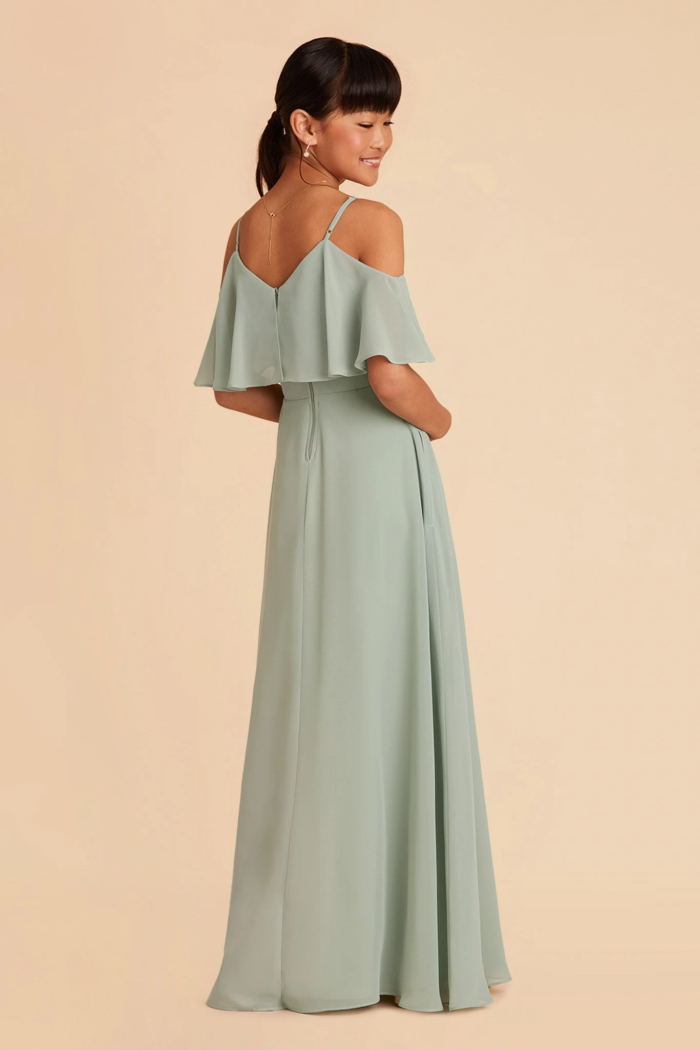 Janie Convertible Junior Dress - Sage 5 Janie Convertible Junior Dress - Sage - Image 3