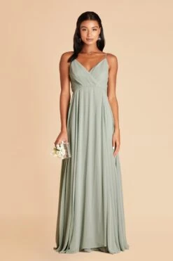 Kaia Dress - Sage -Elegance Bridal Store sage kaia chiffon bridesmaid dress 01