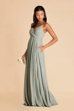 Kaia Dress - Sage -Elegance Bridal Store sage kaia chiffon bridesmaid dress 04