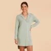 Kamryn Sleepshirt - Sage -Elegance Bridal Store sage kamryn sleepshirt bridesmaid pajama 02