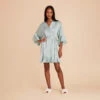 Kenny Ruffle Satin Robe - Sage 1 Kenny Ruffle Satin Robe - Sage -Elegance Bridal Store sage kenny satin ruffle bridesmaid robe 10