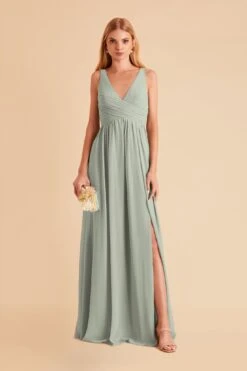 Laurie Empire Dress - Sage -Elegance Bridal Store sage laurie maternity chiffon bridesmaid dress 05