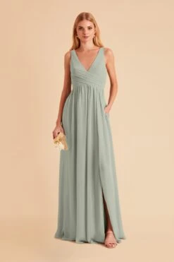 Laurie Empire Dress - Sage -Elegance Bridal Store sage laurie maternity chiffon bridesmaid dress 08