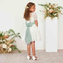 Liz Flower Girl Sash - Sage -Elegance Bridal Store sage liz flower girl sash 01 c60f8cbd 87fe 4e45 bda8 44bbc6521091