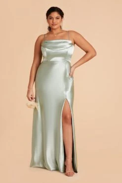 Mia Shiny Satin Convertible Dress - Sage -Elegance Bridal Store sage mia plus size convertible satin bridesmaid dress 13 80addacb d2d2 444b a589 b99da0287cb8