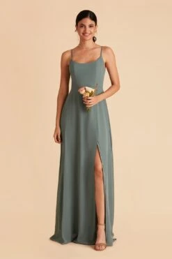 Amy Chiffon Dress - Sea Glass -Elegance Bridal Store sea glass amy bridesmaid dress 03