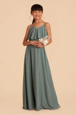Janie Convertible Junior Dress - Sea Glass -Elegance Bridal Store sea glass janie convertible junior bridesmaid dress 05