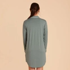 Kamryn Sleepshirt - Sea Glass 12 Kamryn Sleepshirt - Sea Glass -Elegance Bridal Store sea glass kamryn sleepshirt bridesmaid pajama 04