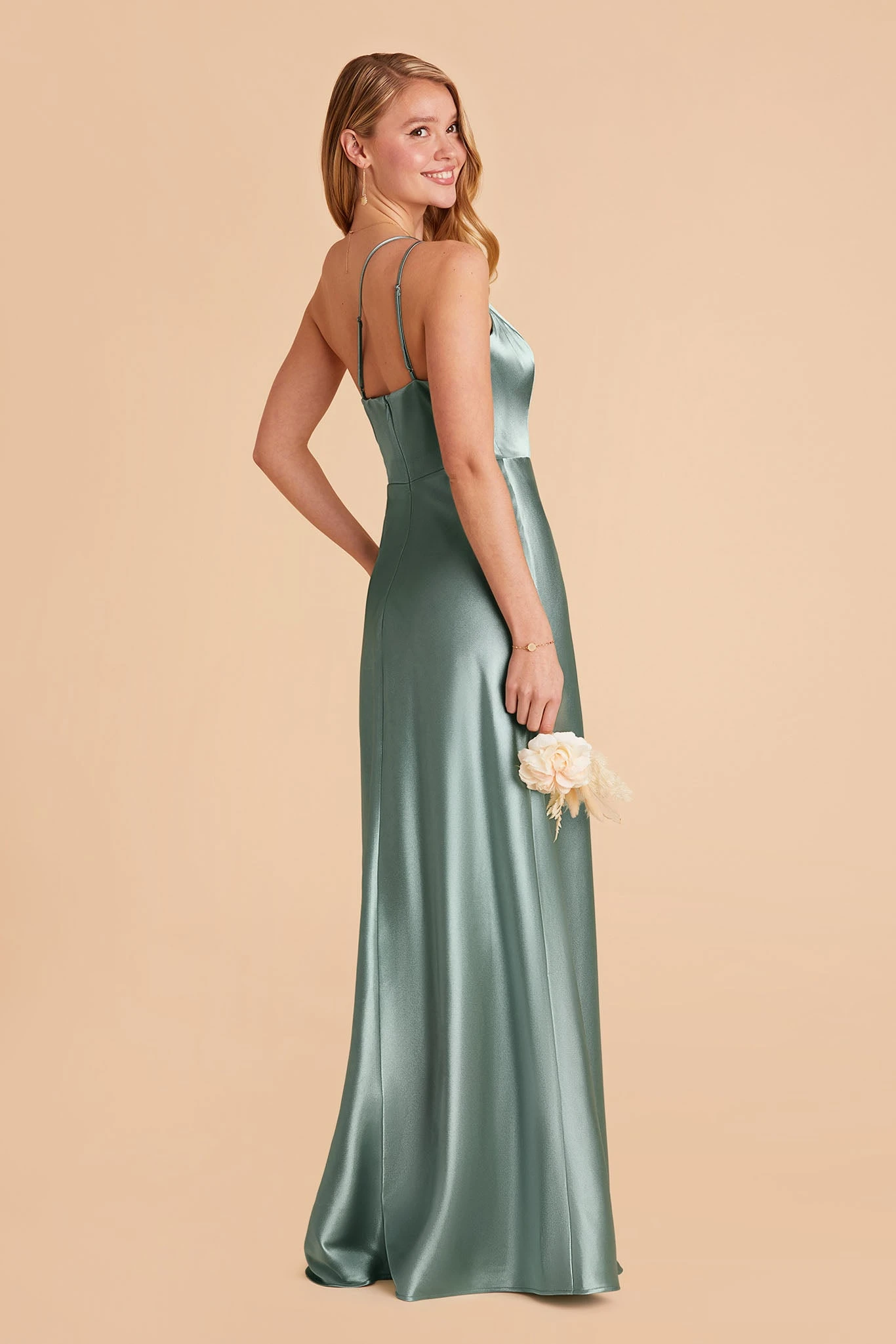 Kensie Shiny Satin Dress - Sea Glass 5 Kensie Shiny Satin Dress - Sea Glass - Image 3